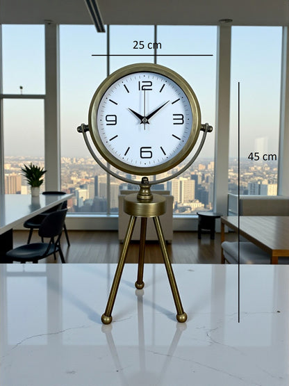 Zentime Eskitme Vintage Üç Ayaklı Masa Saati