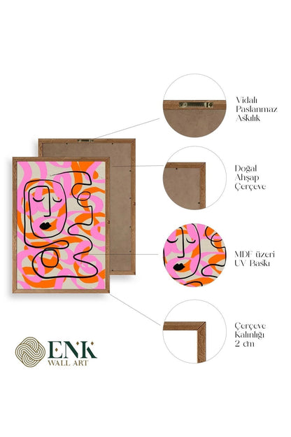 Soyut Ahşap Çerçeveli Tablo 23 x 30