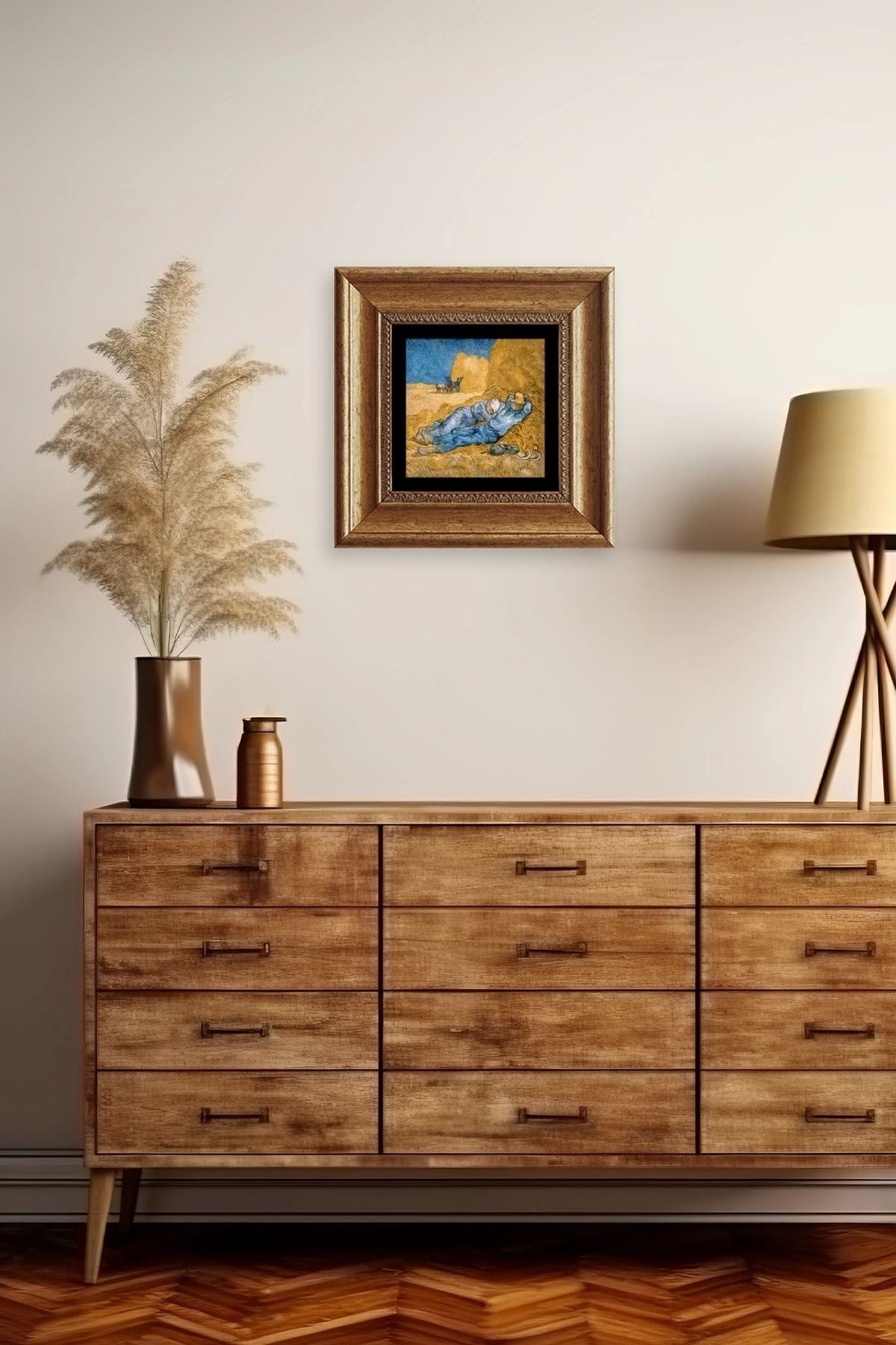 Van Gogh Çerçeveli Taş Tablo 20 cm