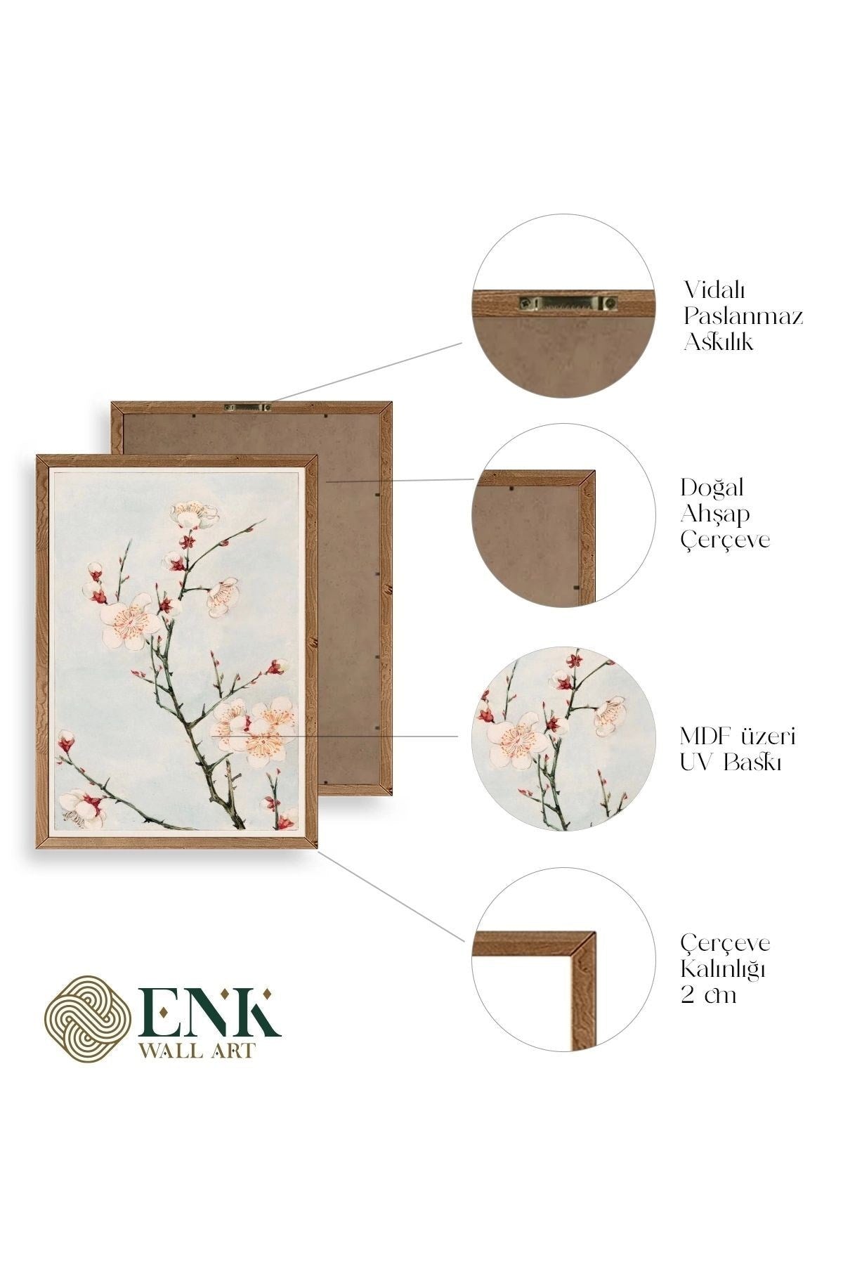 Cherry Blossom Ahşap Çerçeveli Tablo 23 x 30