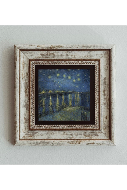 Vincent Van Gogh Çerçeveli Taş Tablo , Çerçeveli Taş Duvar Dekoru 20 cm