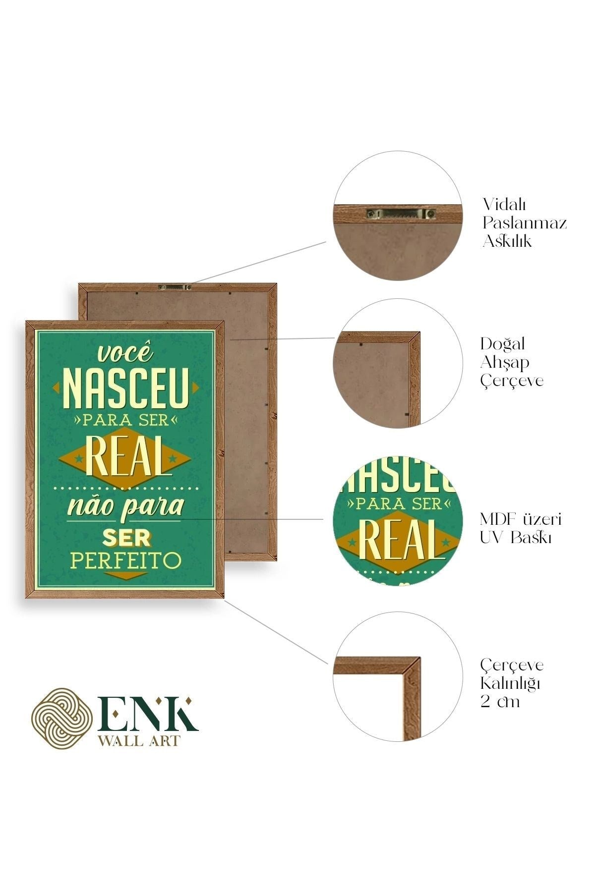 Motto Ahşap Çerçeveli Tablo 17 x 23