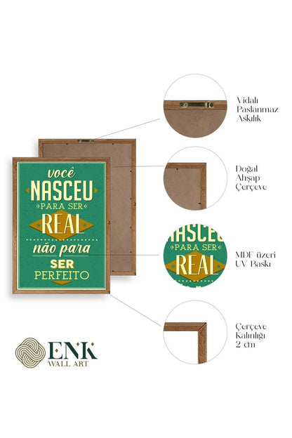 Motto Ahşap Çerçeveli Tablo 17 x 23