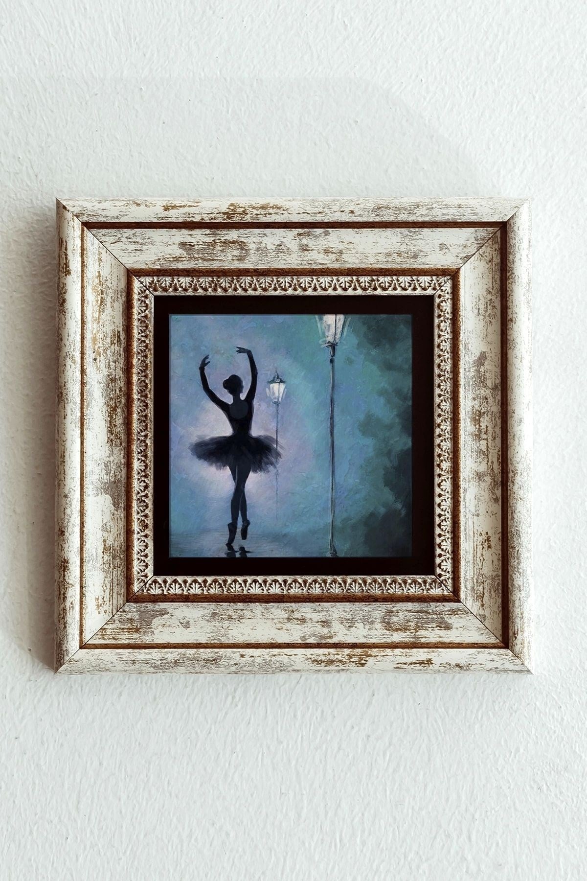 Balerin Kız Çerçeveli Taş Tablo , Çerçeveli Taş Duvar Dekoru-enkcrcvtbl-00114 20 cm