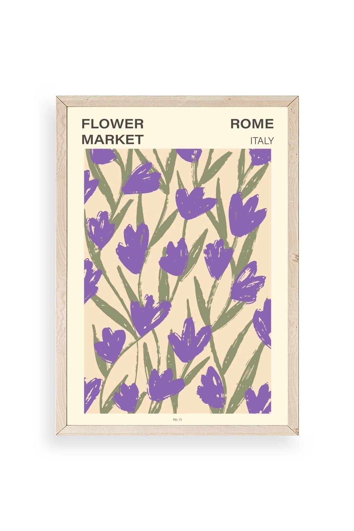 Çiçek Ahşap Çerçeveli Tablo 17 x 23