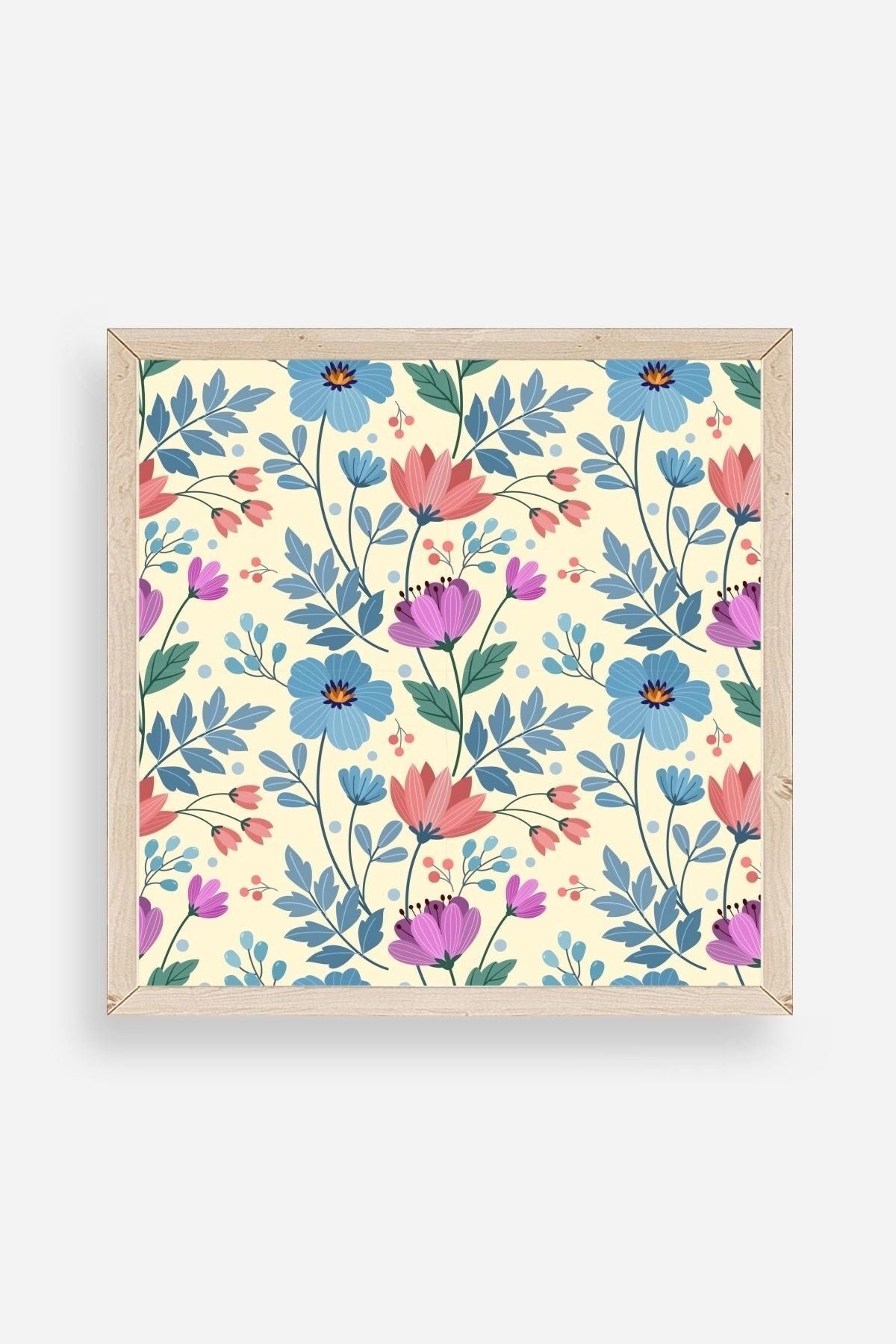 Çiçek Ahşap Çerçeveli Tablo 23 x 23