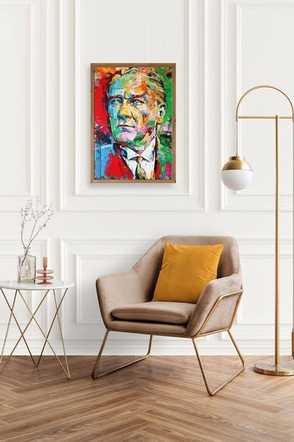 Atatürk Ahşap Çerçeveli Tablo 30 x 42