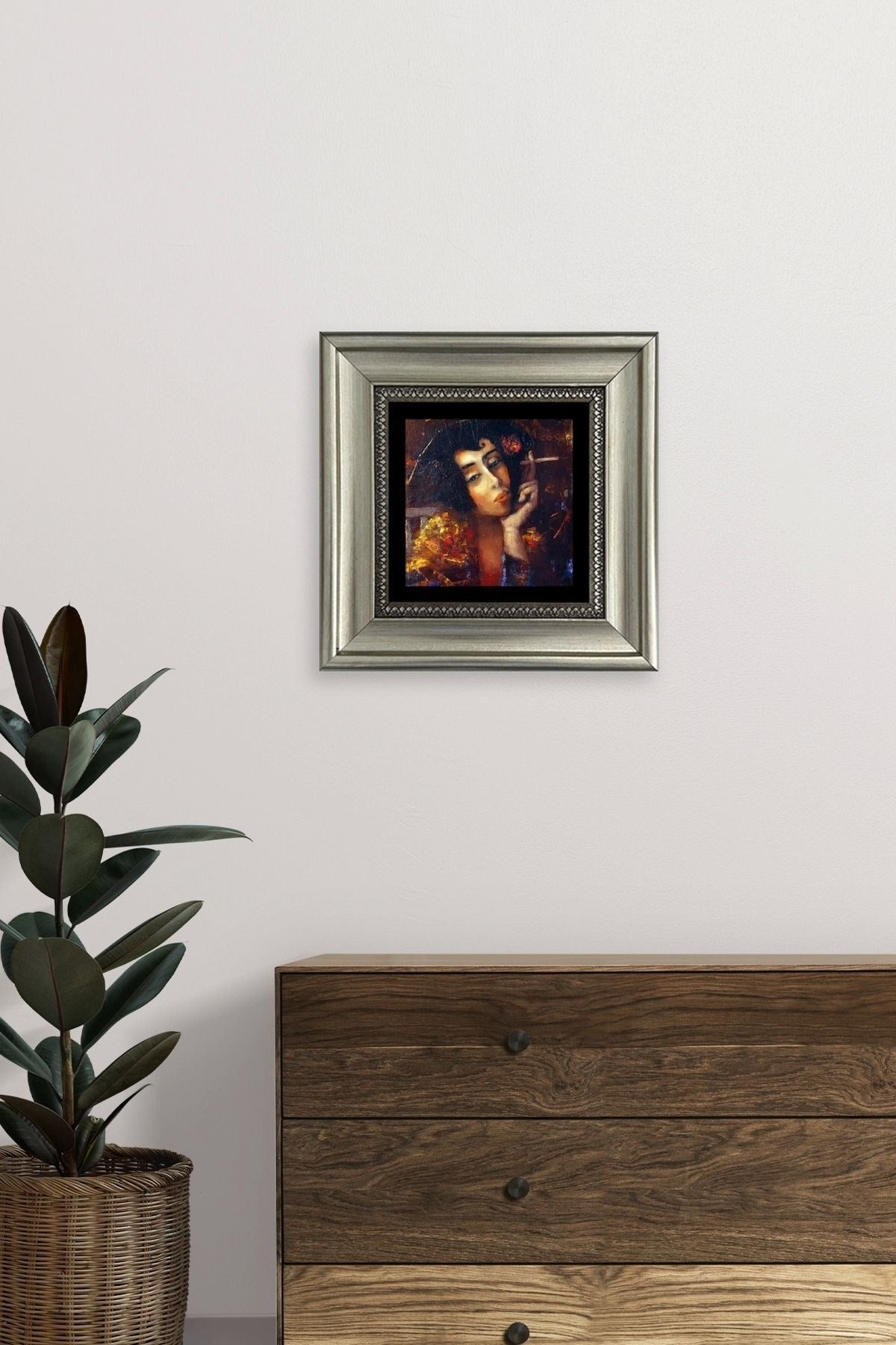 Kadın Çerçeveli Taş Tablo 20 cm