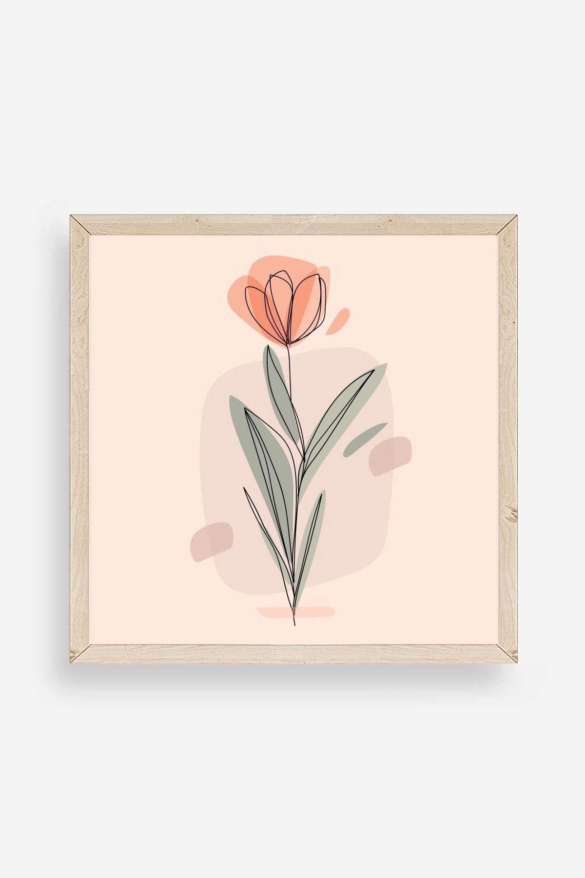 Çiçek Ahşap Çerçeveli Tablo 42 x 42