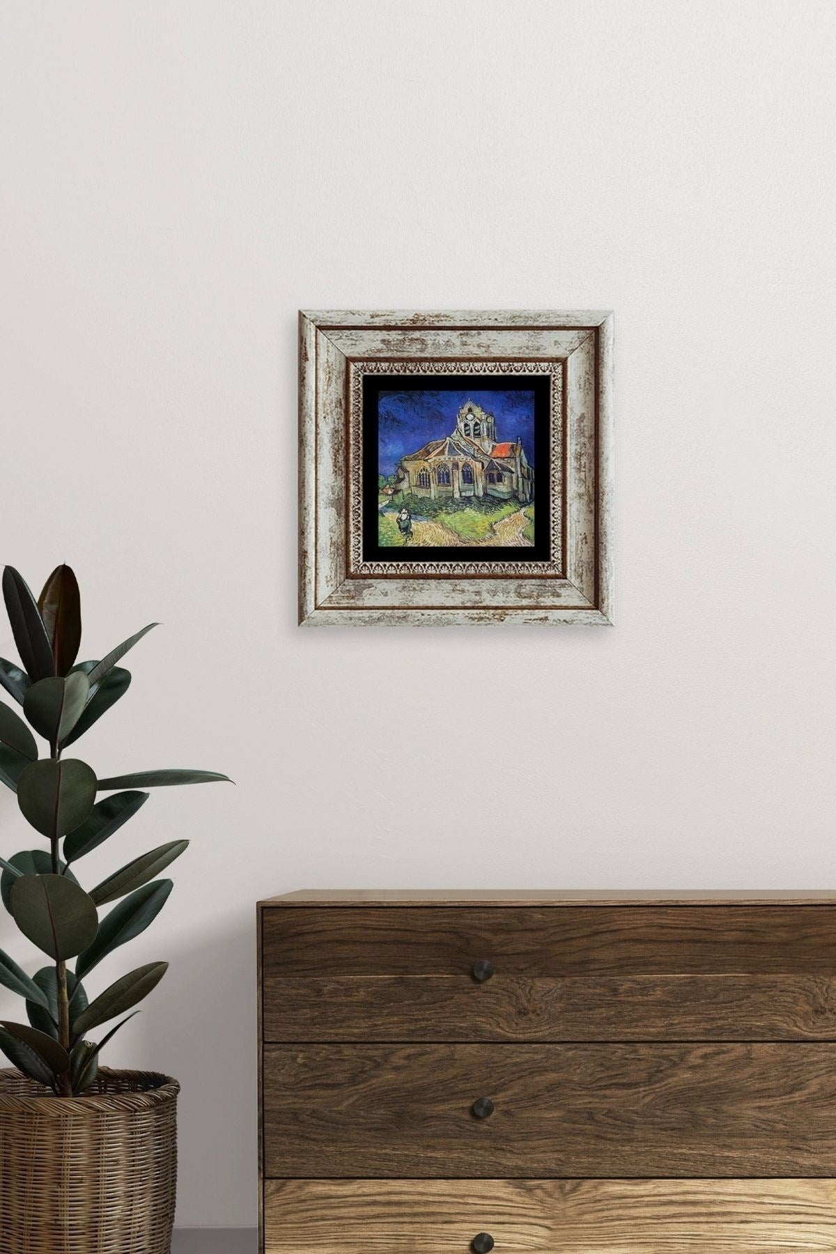 Van Gogh Çerçeveli Taş Tablo 20 cm