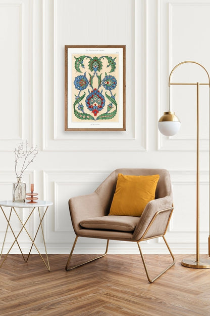 Çini Motif Pano Ahşap Çerçeveli Tablo 23 x 30