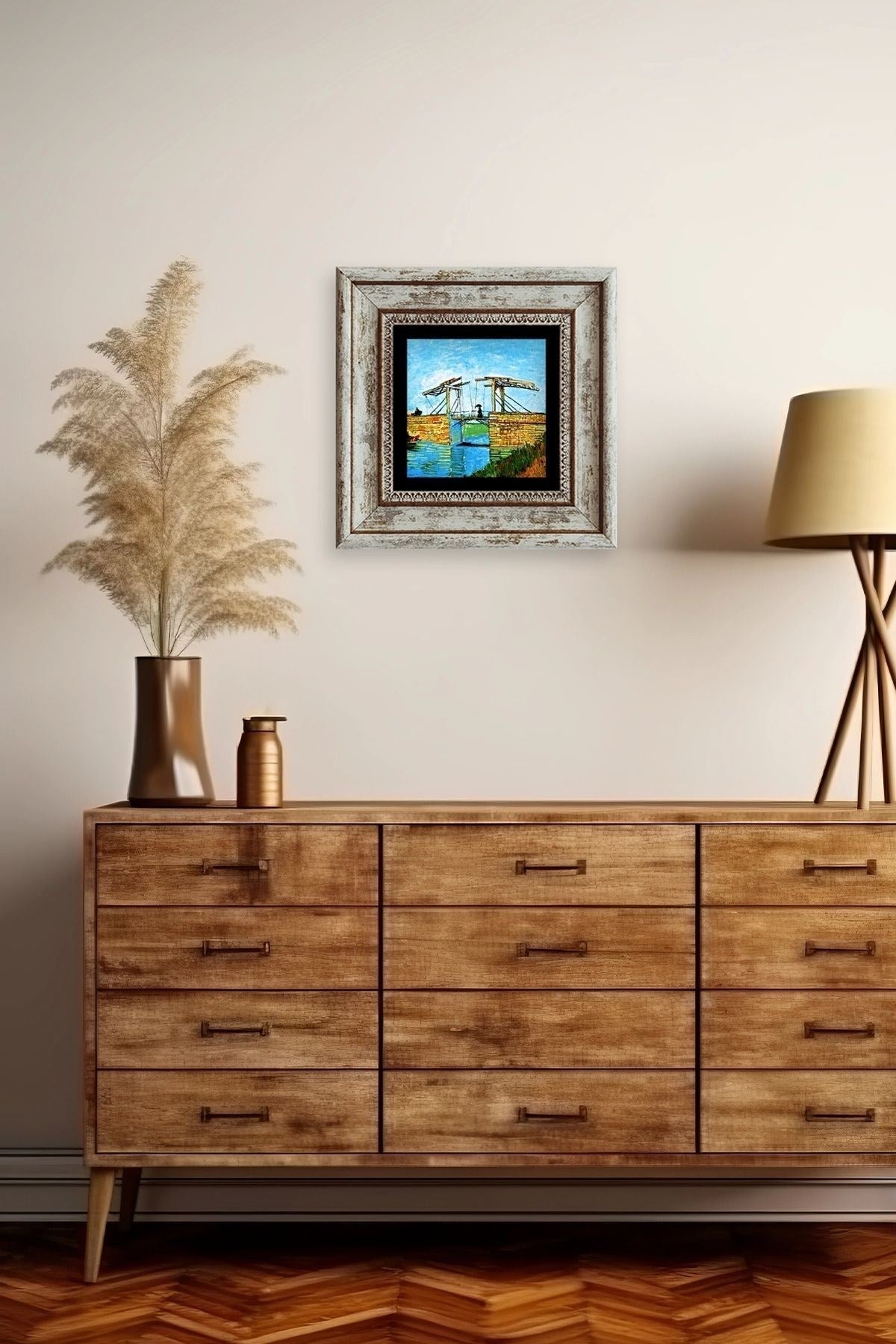 Van Gogh Çerçeveli Taş Tablo 20 cm