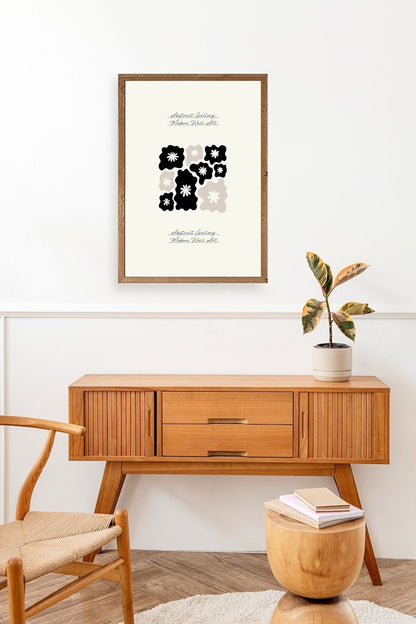 Çiçekler Ahşap Çerçeveli Tablo 17 x 23