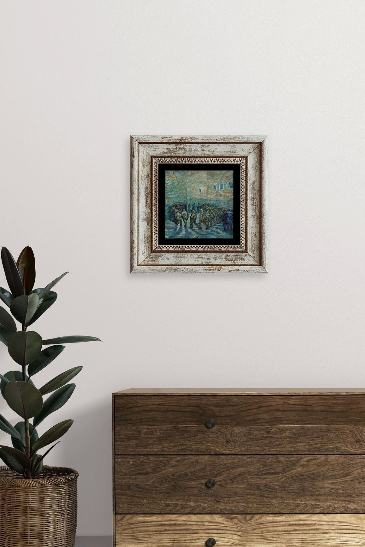 Van Gogh Çerçeveli Taş Tablo 20 cm