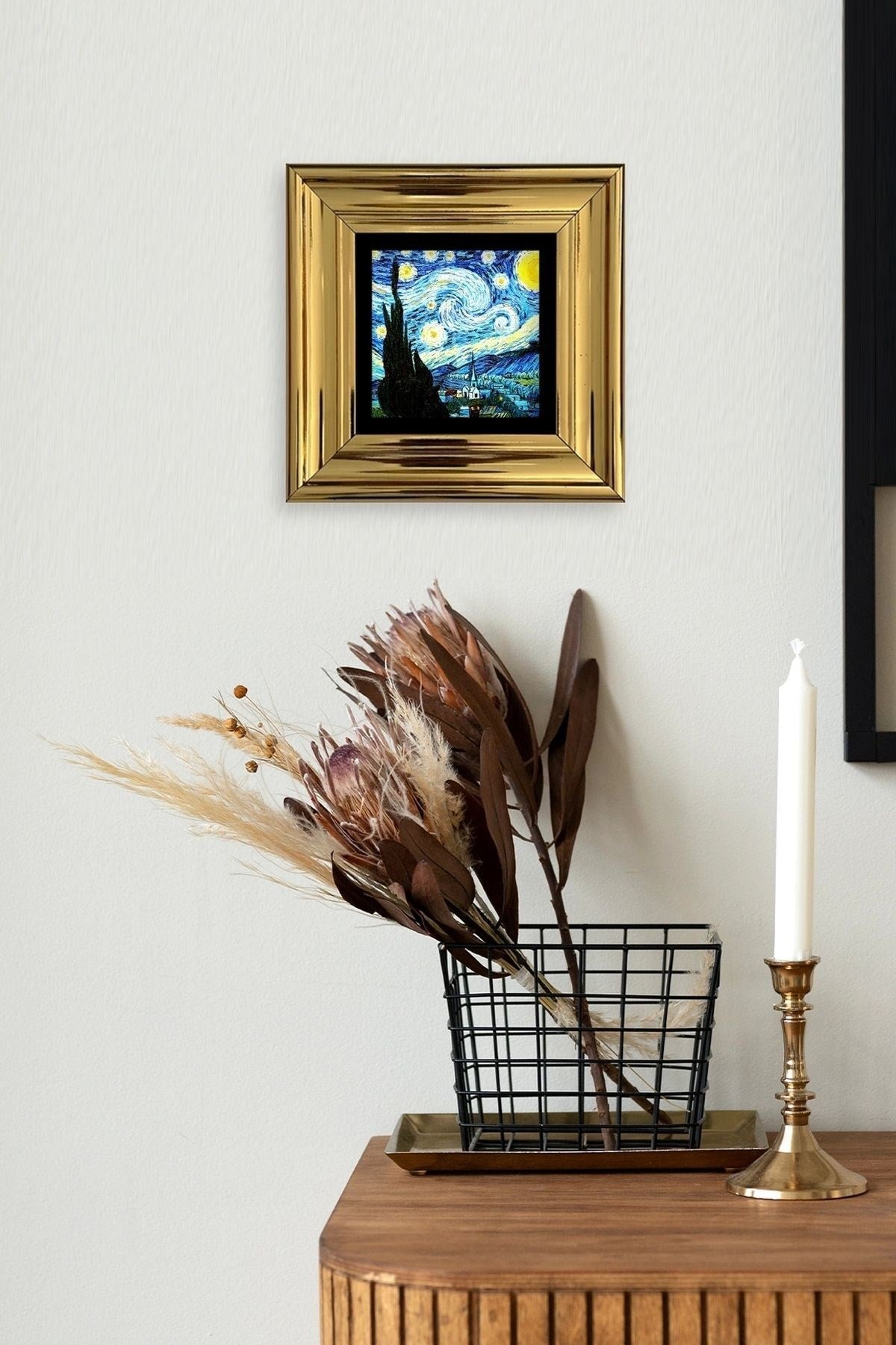 Van Gogh Çerçeveli Taş Tablo 20 cm