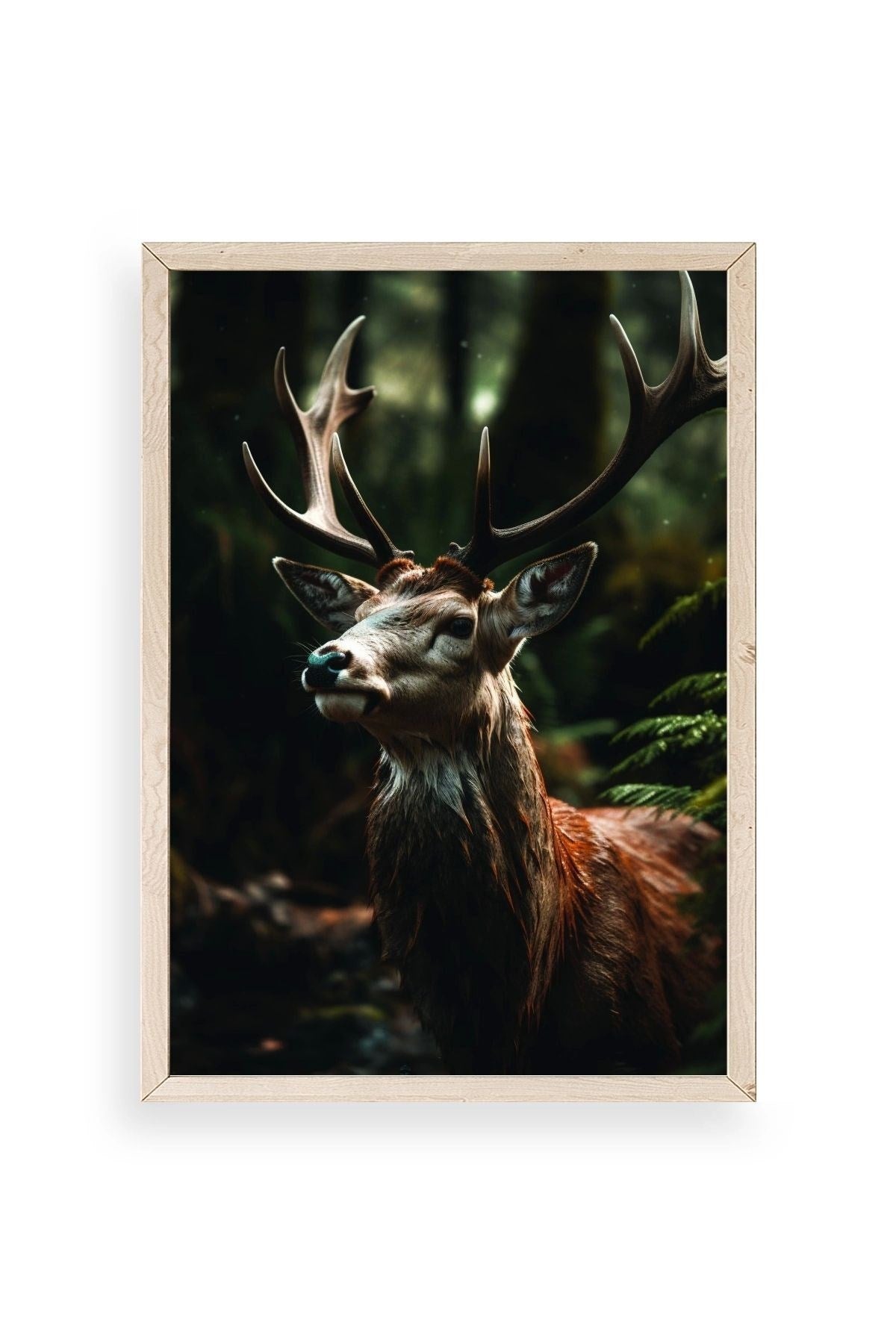 Geyik Ahşap Çerçeveli Tablo 30 x 42