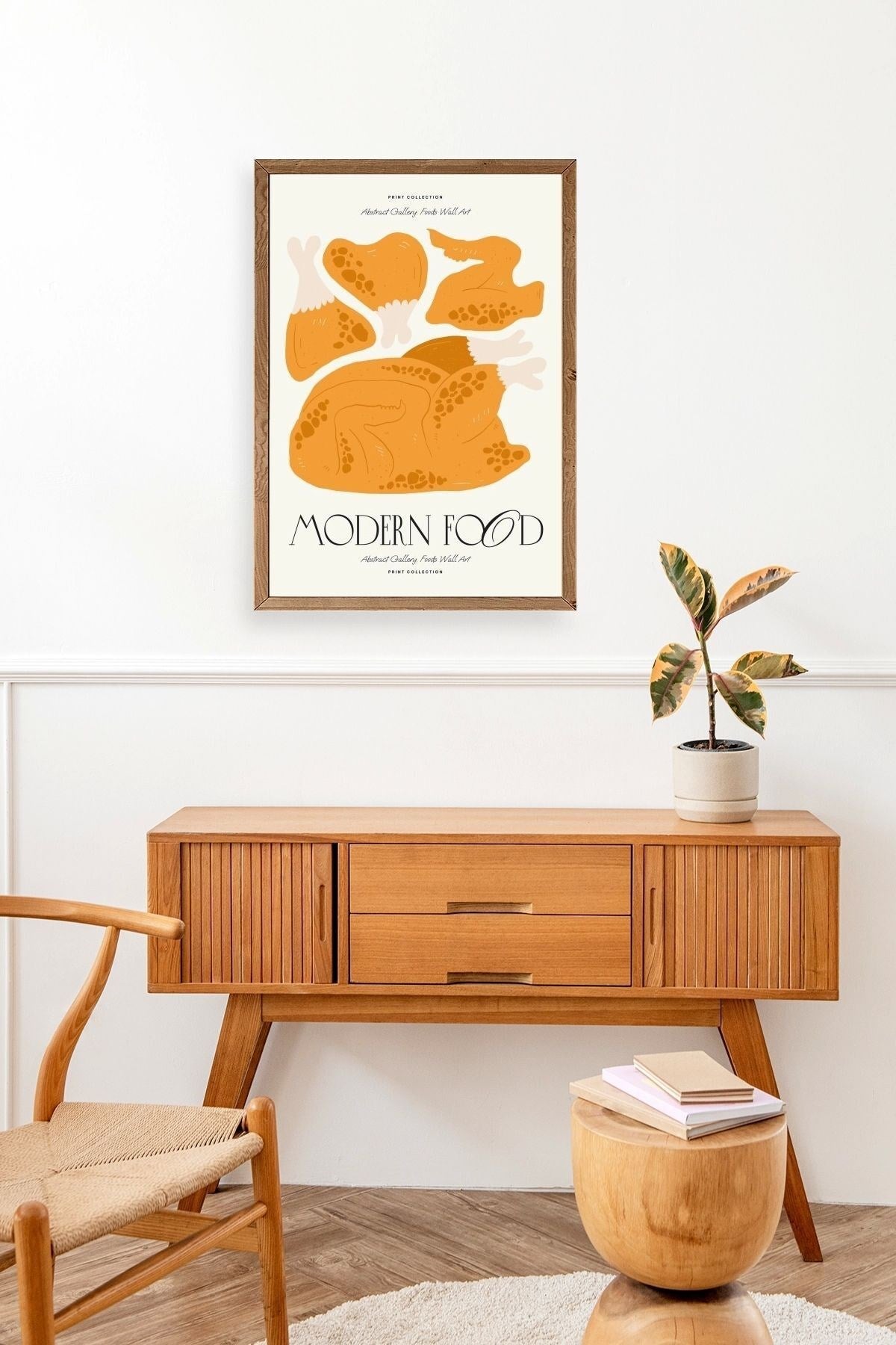 Tavuk Ahşap Çerçeveli Tablo 30 x 42