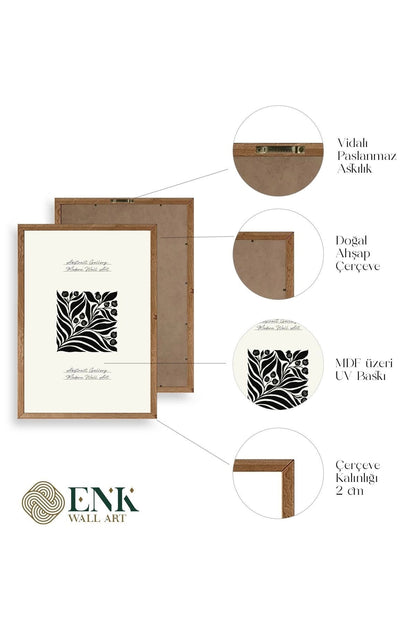 Çiçek Ahşap Çerçeveli Tablo 17 x 23