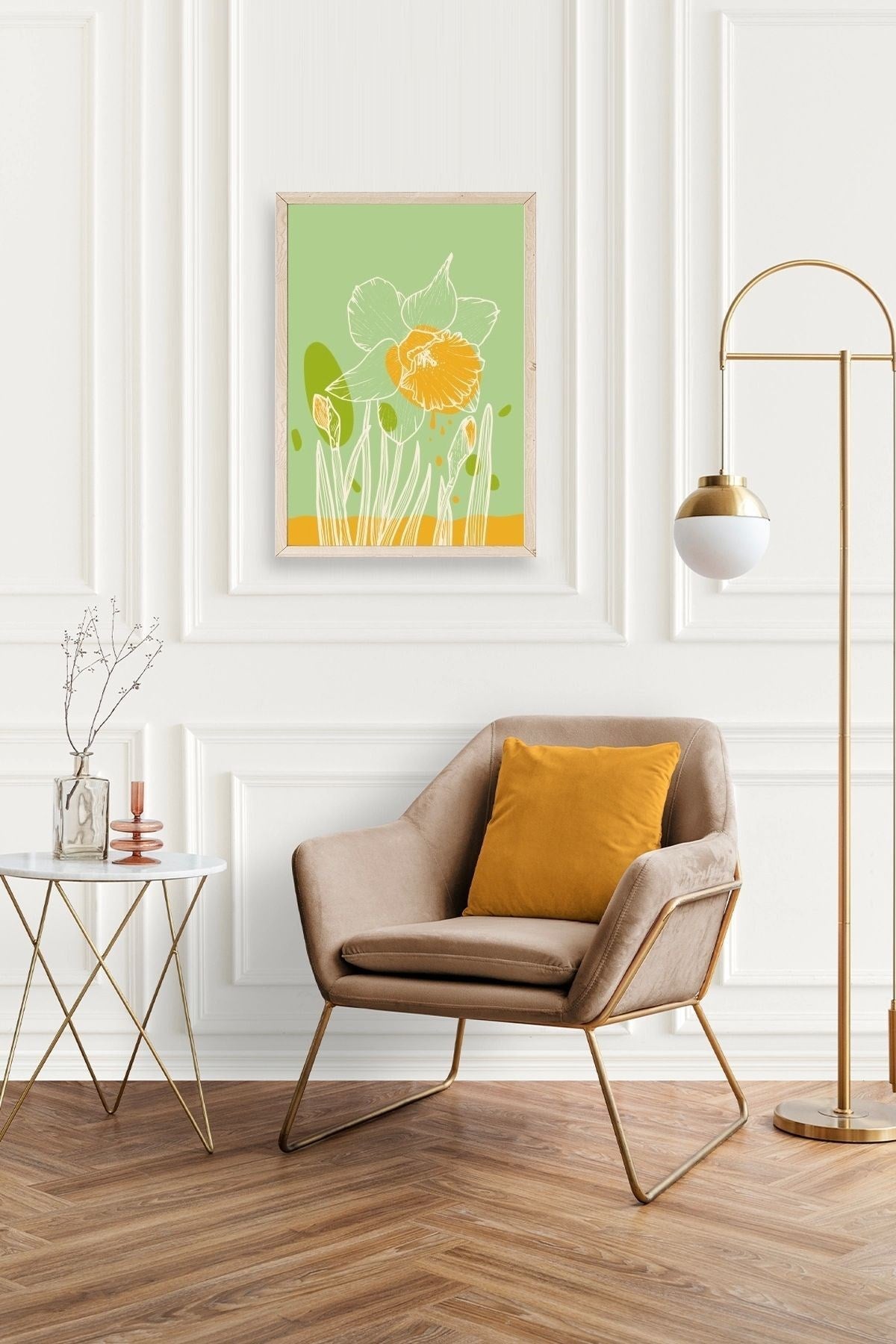 Çiçek Ahşap Çerçeveli Tablo 23 x 30