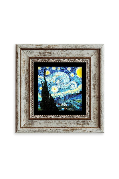 Van Gogh Çerçeveli Taş Tablo 20 cm