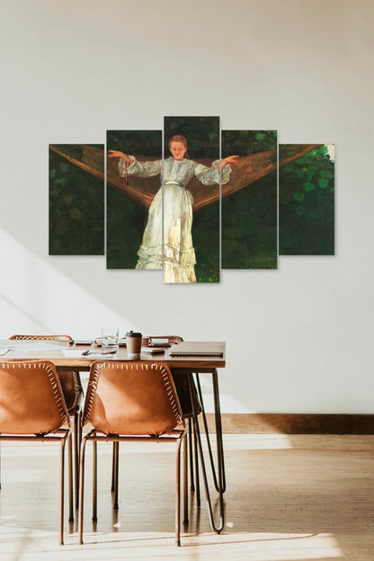 Kadın Manzarası 5 Parçalı Mdf Tablo 60 x 100