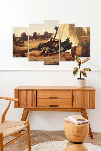 İnsan Manzarası 5 Parçalı Mdf Tablo 60 x 100