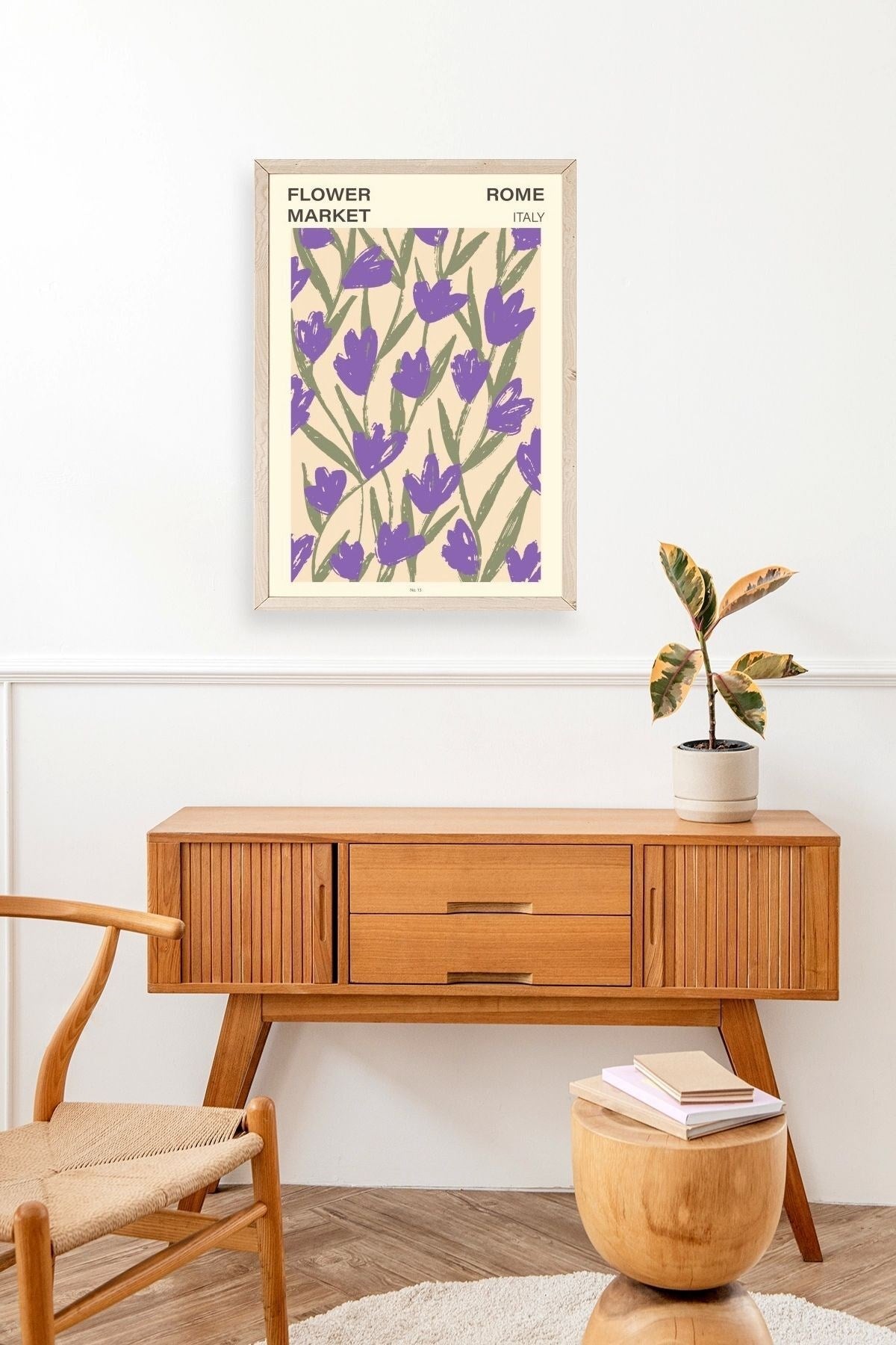 Çiçek Ahşap Çerçeveli Tablo 23 x 30