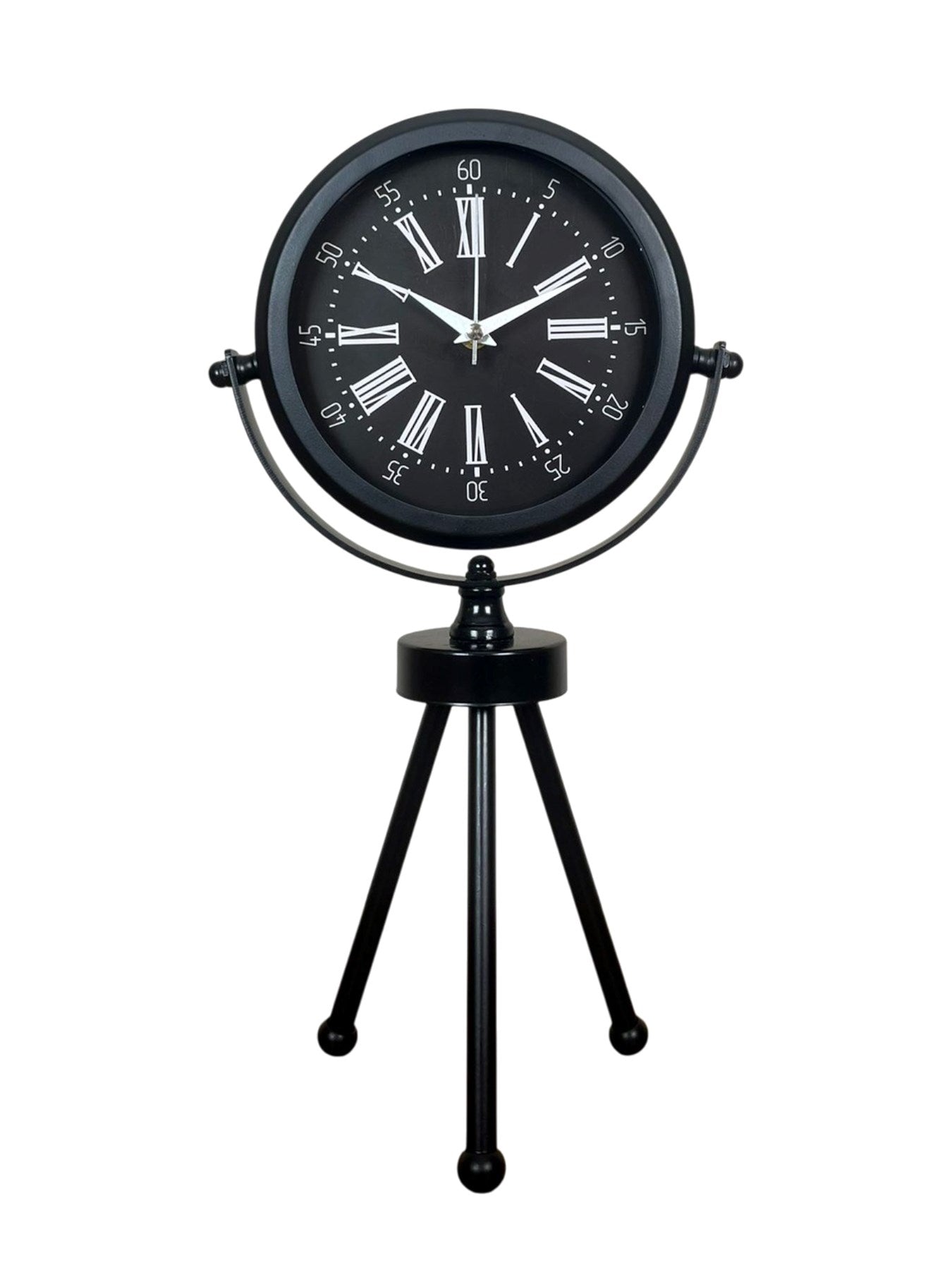 Zentime Siyah Zarif Üç Ayaklı Masa Saati