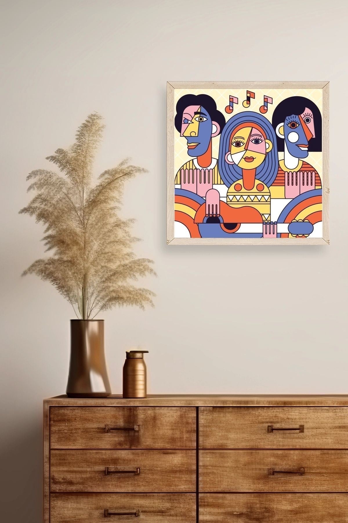 Modern Ahşap Çerçeveli Tablo 50 x 50