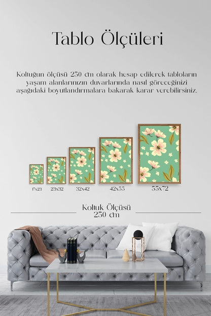 Çiçekler Ahşap Çerçeveli Tablo 30 x 42