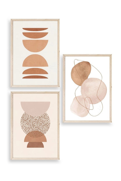 Modern Üçlü Ahşap Çerçeveli Tablo 23 x 30