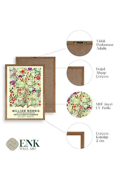 Çiçekler Ahşap Çerçeveli Tablo 23 x 30