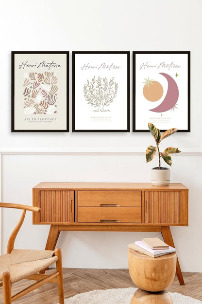 Matisse Üçlü Ahşap Çerçeveli Tablo 23 x 30