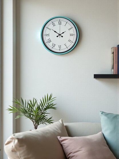 Zentime 36 Cm Turkuaz Dekoratif Duvar Saati