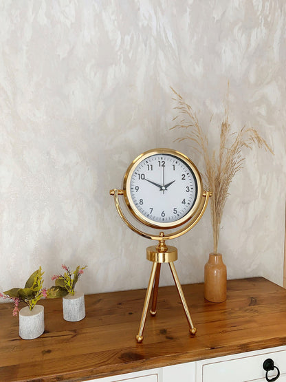 Zentime Gold Lüks Üç Ayaklı Masa Saati