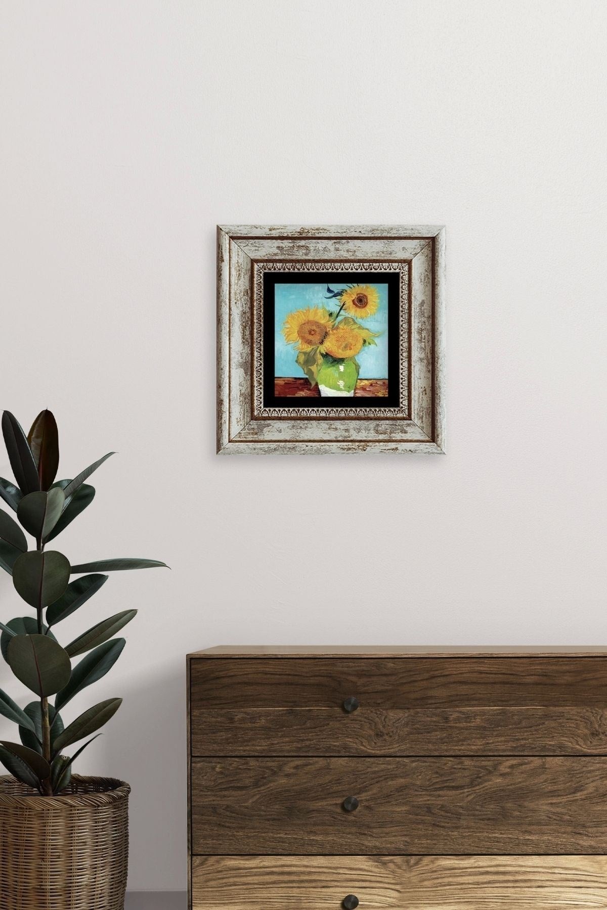 Van Gogh Çerçeveli Taş Tablo 20 cm