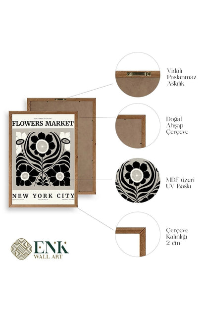 Çiçek Ahşap Çerçeveli Tablo 23 x 30