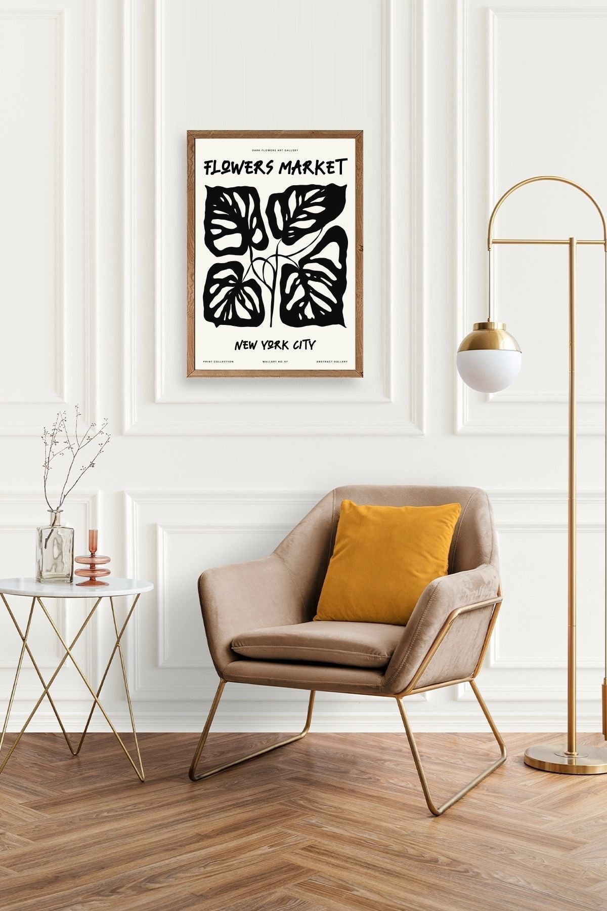 Yaprak Ahşap Çerçeveli Tablo 50 x 70