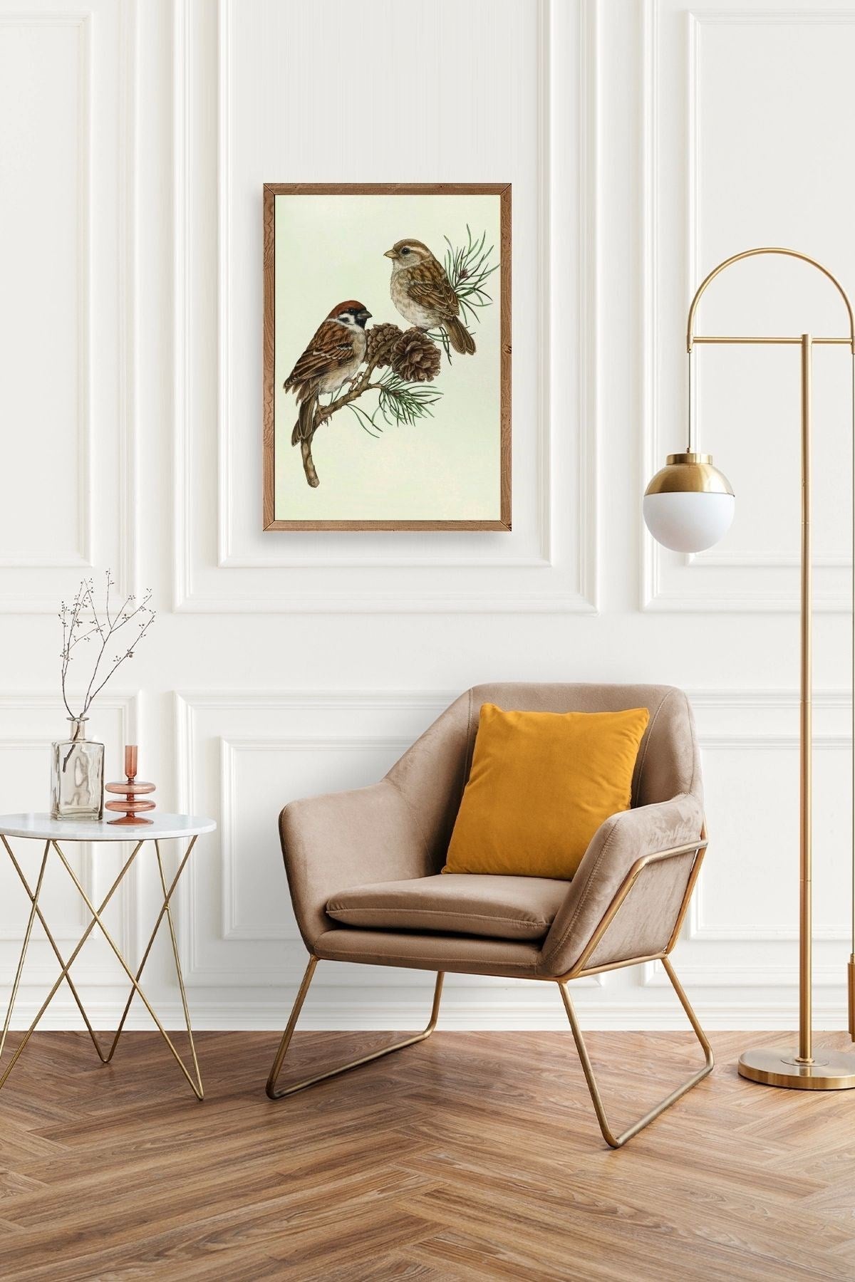 Kuş Ahşap Çerçeveli Tablo 50 x 70