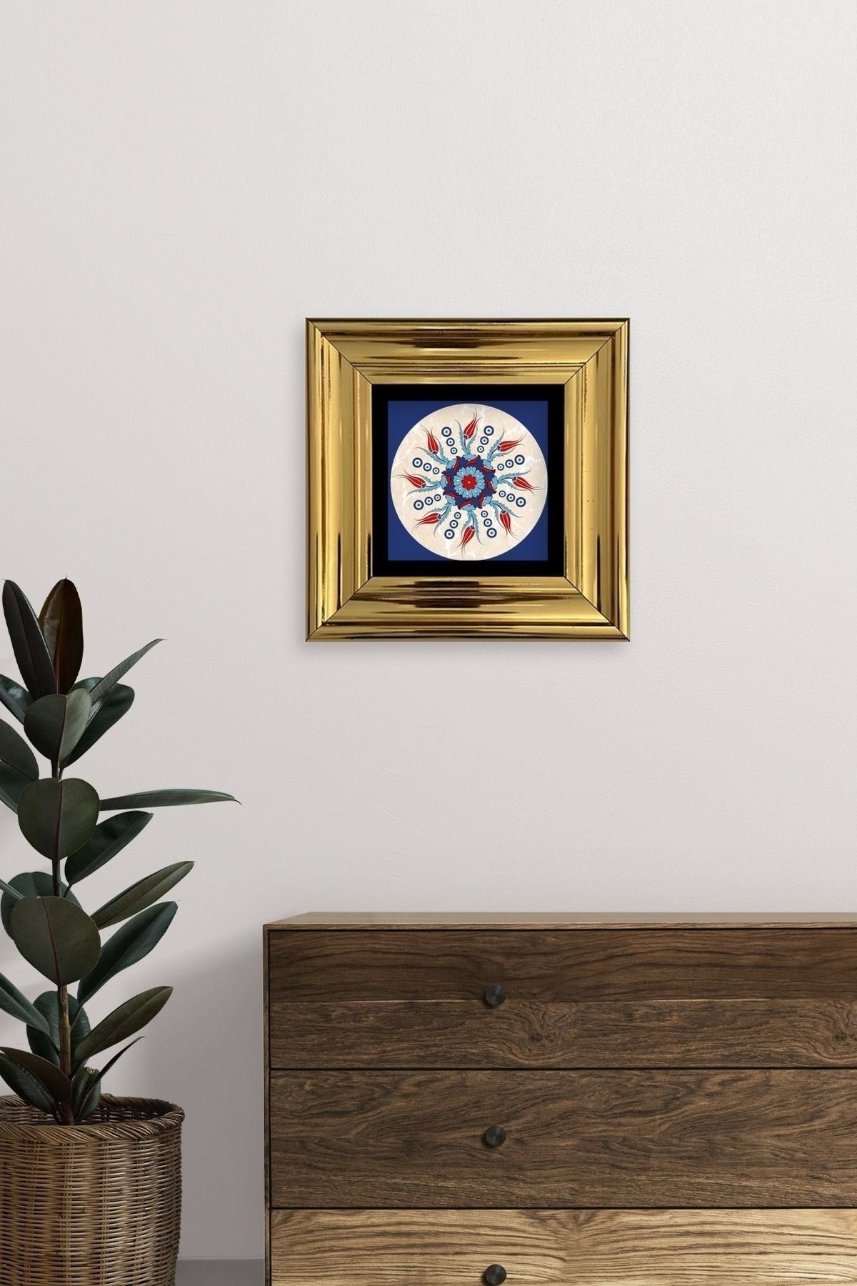 Selçuklu Motif Çerçeveli Taş Tablo 20 cm