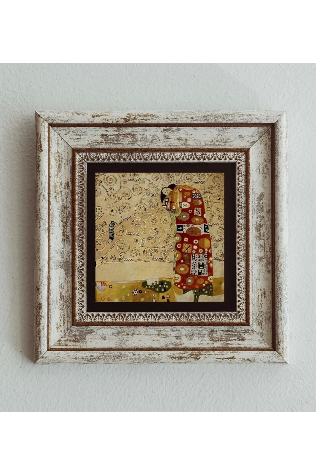 Gustav Klimt Çerçeveli Taş Tablo , Çerçeveli Taş Duvar Dekoru 20 cm