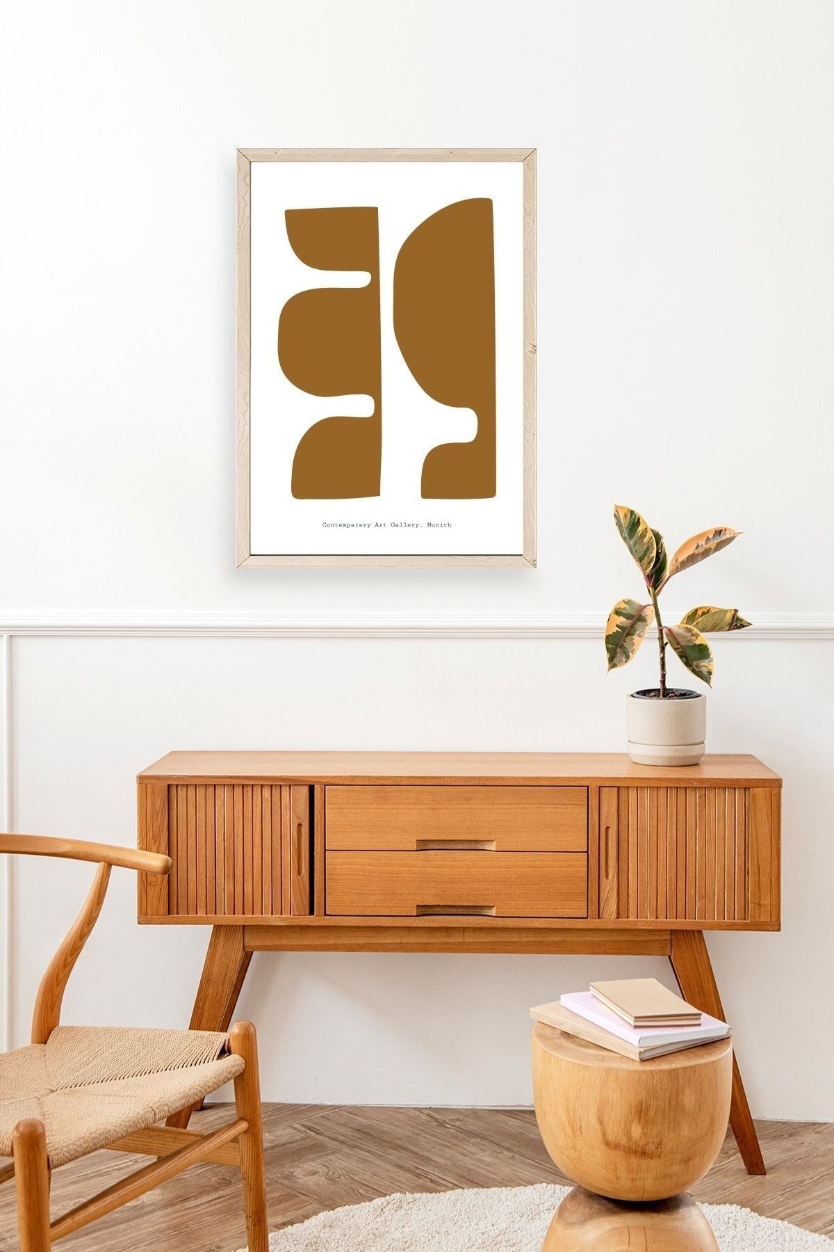 Soyut Ahşap Çerçeveli Tablo 23 x 30