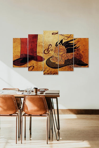 Düşündüren Manzara 5 Parçalı Mdf Tablo 60 x 100