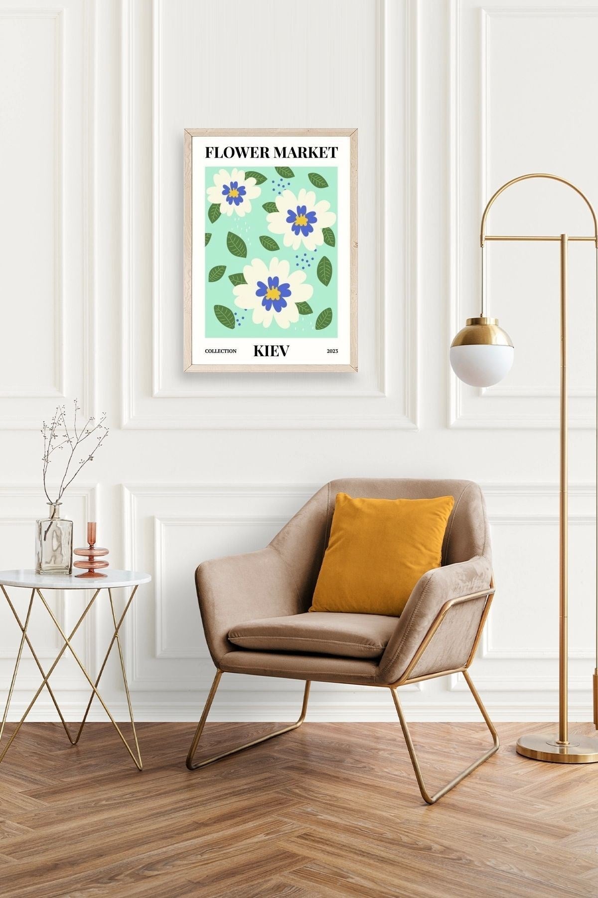 Çiçek Ahşap Çerçeveli Tablo 23 x 30