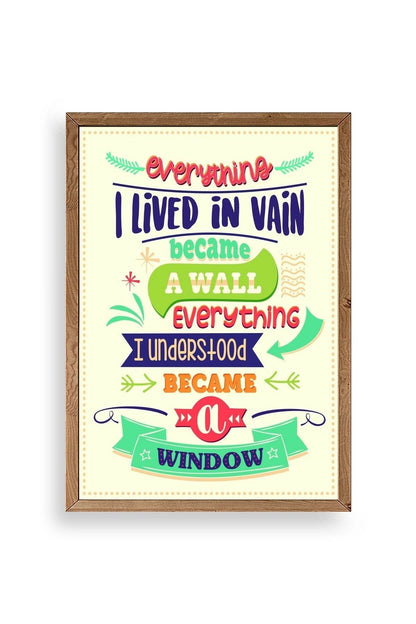 Motto Ahşap Çerçeveli Tablo 17 x 23