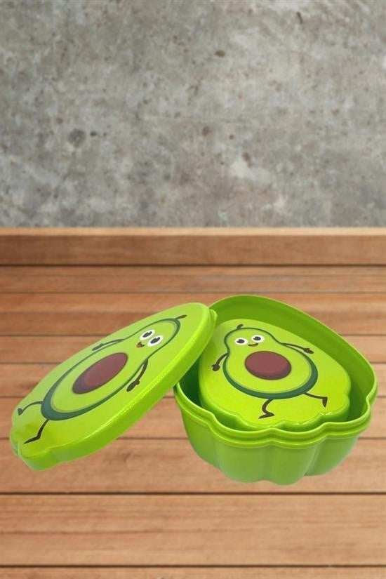 BUFFER® 2'li İç İçe Geçebilen Avokado Model Saklama ve Beslenme Kabı Seti (550 ml + 250 ml)