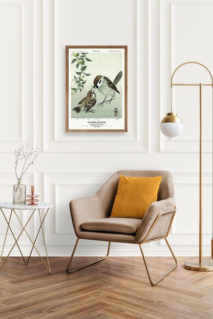 Kuşlar Ahşap Çerçeveli Tablo 17 x 23