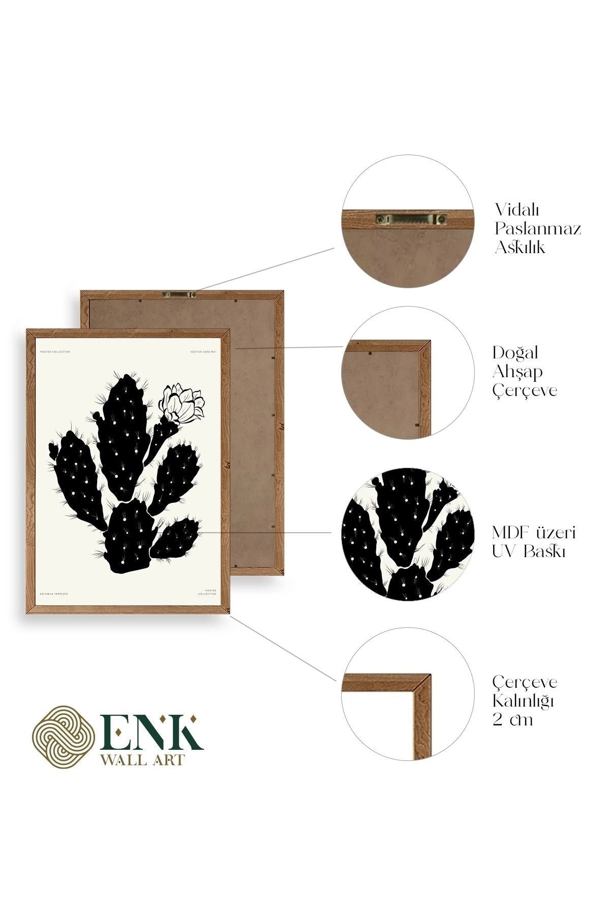 Modern Üçlü Ahşap Çerçeveli Tablo 23 x 30