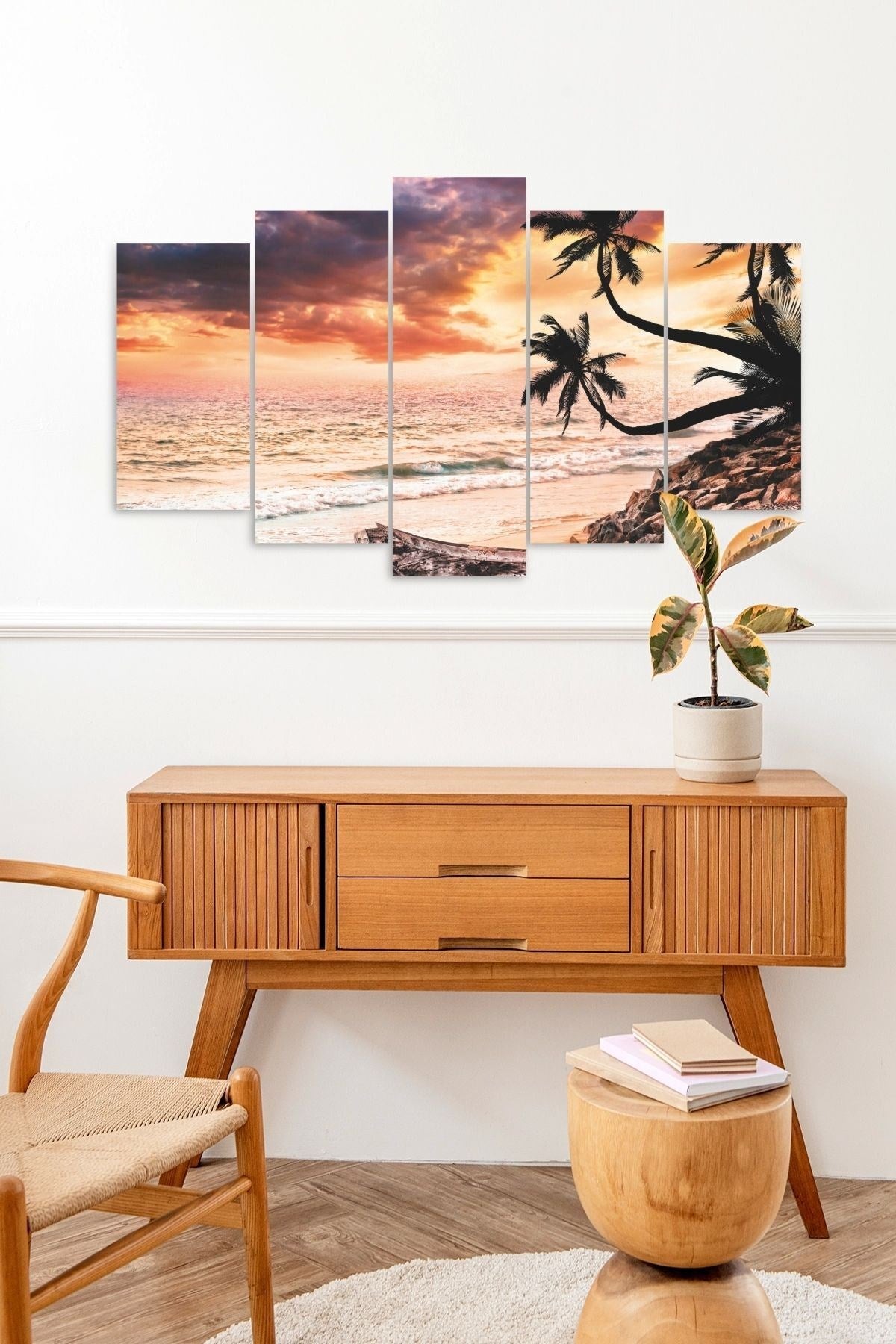 Deniz Manzarası 5 Parçalı Mdf Tablo 60 x 100