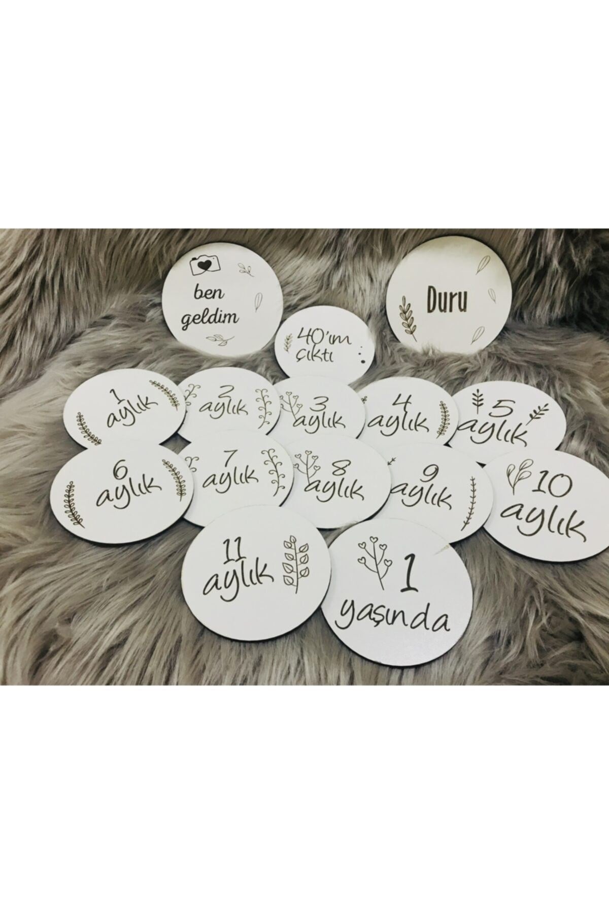 Ahşap Bebek Anı Kartı 15'li